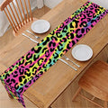 Trippy Psychedelic Leopard Print Table Runner