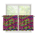 Trippy Psychedelic Leopard Print Tier Curtains