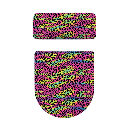 Trippy Psychedelic Leopard Print Toilet Lid And Tank Cover Set