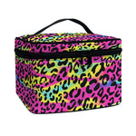 Trippy Psychedelic Leopard Print Travel Makeup Bag