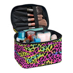 Trippy Psychedelic Leopard Print Travel Makeup Bag