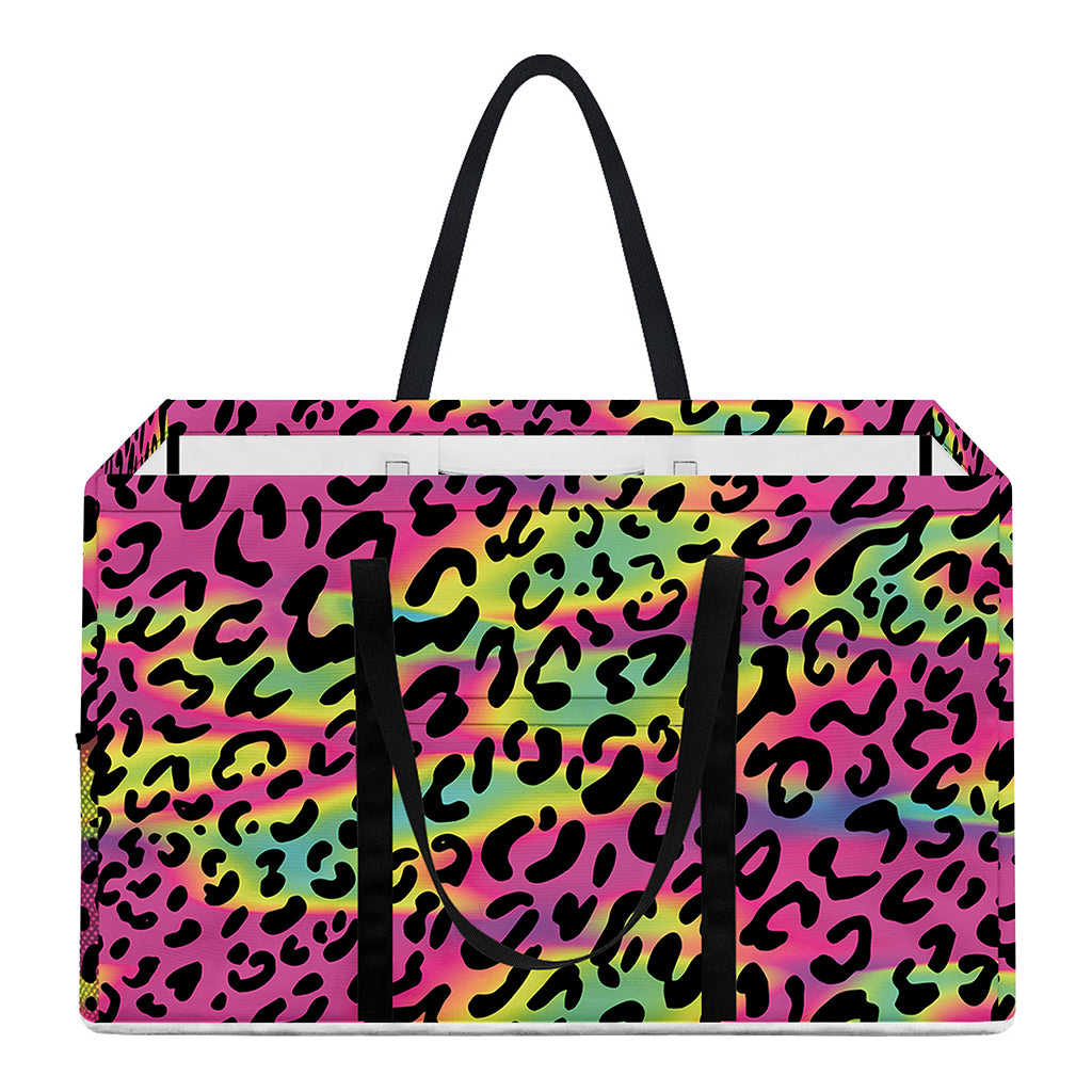 Trippy Psychedelic Leopard Print Utility Tote Bag