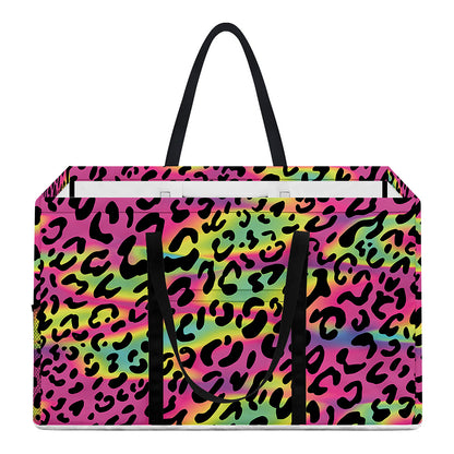 Trippy Psychedelic Leopard Print Utility Tote Bag