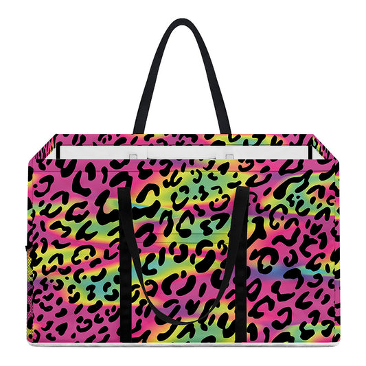 Trippy Psychedelic Leopard Print Utility Tote Bag