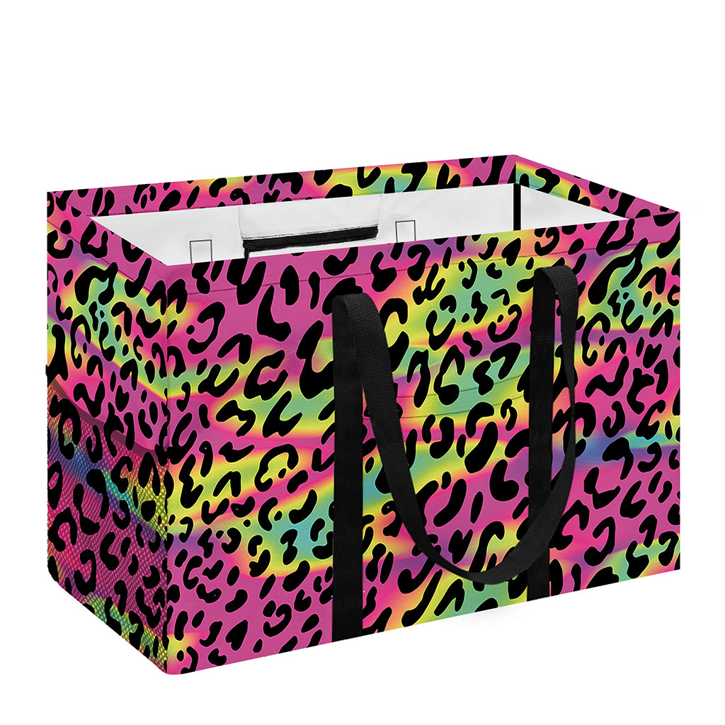 Trippy Psychedelic Leopard Print Utility Tote Bag