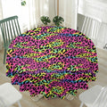 Trippy Psychedelic Leopard Print Waterproof Round Tablecloth