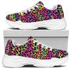 Trippy Psychedelic Leopard Print White Chunky Shoes