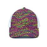 Trippy Psychedelic Leopard Print White Mesh Trucker Cap