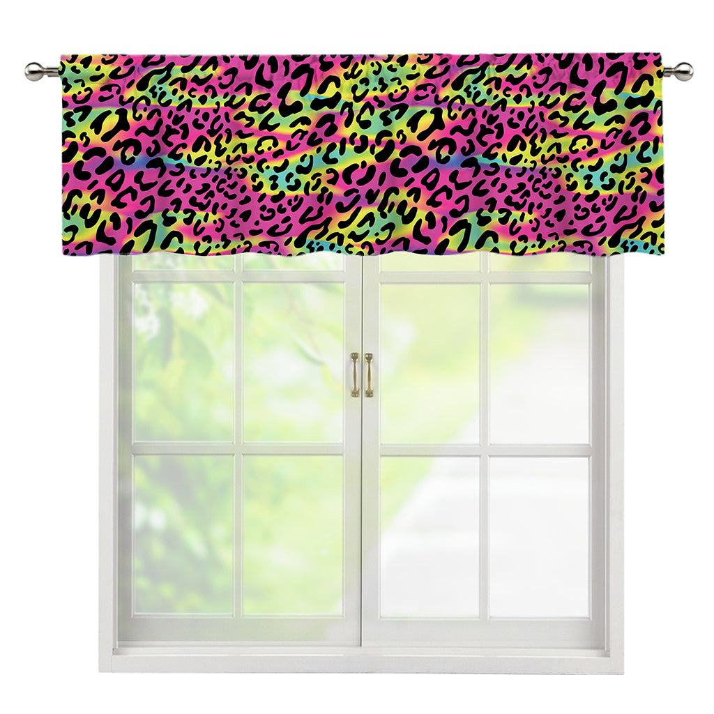 Trippy Psychedelic Leopard Print Window Valance
