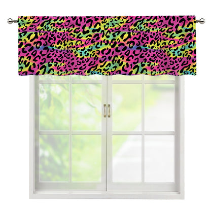 Trippy Psychedelic Leopard Print Window Valance