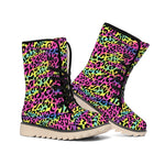 Trippy Psychedelic Leopard Print Winter Boots