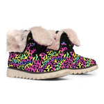 Trippy Psychedelic Leopard Print Winter Boots