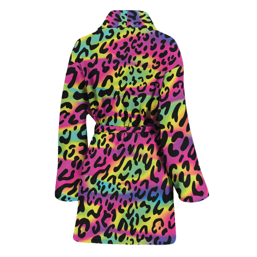 Trippy Psychedelic Leopard Print Women's Bathrobe