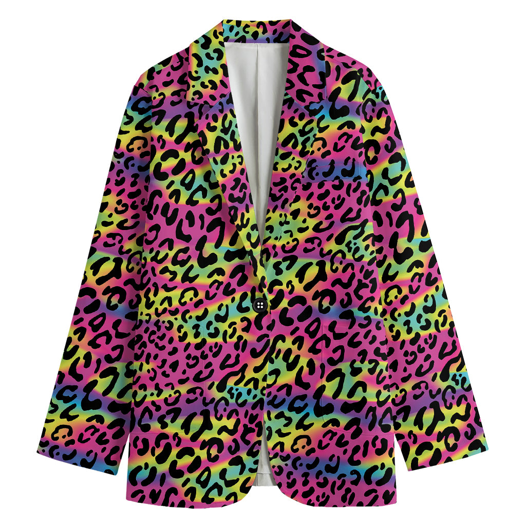 Trippy Psychedelic Leopard Print Women's Blazer