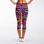 Trippy Psychedelic Leopard Print Women's Capri Leggings