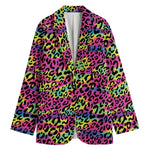 Trippy Psychedelic Leopard Print Women's Cotton Blazer