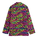 Trippy Psychedelic Leopard Print Women's Cotton Blazer