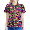 Trippy Psychedelic Leopard Print Women's Polo Shirt