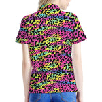 Trippy Psychedelic Leopard Print Women's Polo Shirt