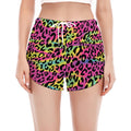 Trippy Psychedelic Leopard Print Women's Split Running Shorts
