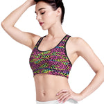 Trippy Psychedelic Leopard Print Women's Sports Bra