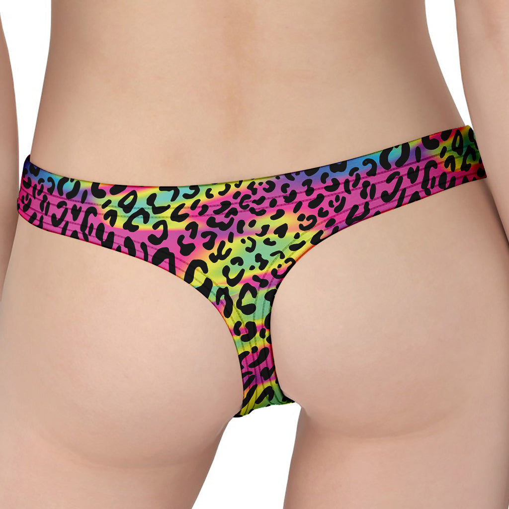 Trippy Psychedelic Leopard Print Women's Thong