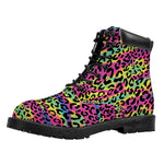 Trippy Psychedelic Leopard Print Work Boots