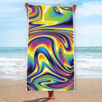 Trippy Rave Print Beach Towel