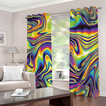 Trippy Rave Print Blackout Grommet Curtains