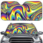 Trippy Rave Print Car Windshield Sun Shade