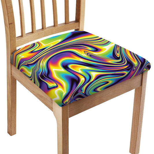Trippy Rave Print Chair Cushion Cover