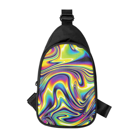 Trippy Rave Print Chest Bag