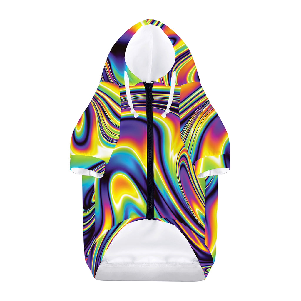 Trippy Rave Print Dog Zip Up Hoodie