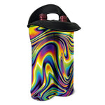Trippy Rave Print Double Neoprene Wine Tote