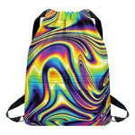 Trippy Rave Print Drawstring Backpack