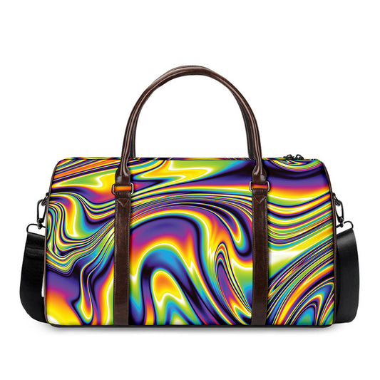 Trippy Rave Print Duffle Bag