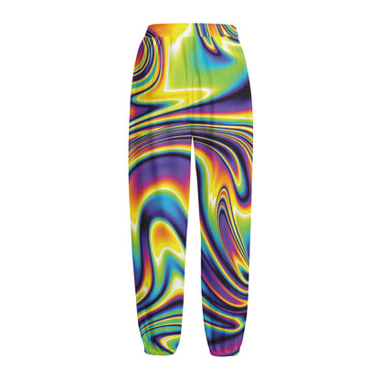 Trippy Rave Print Fleece Lined Knit Pants
