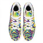 Trippy Rave Print High Top Leather Sneakers