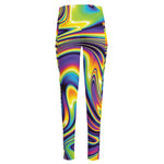 Trippy Rave Print High-Waisted Pocket Leggings