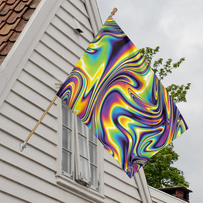 Trippy Rave Print House Flag