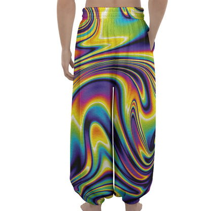 Trippy Rave Print Lantern Pants