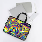 Trippy Rave Print Laptop Sleeve With Handle