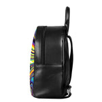 Trippy Rave Print Leather Backpack