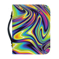 Trippy Rave Print Leather Bible Cover