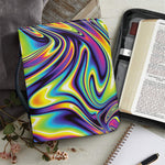 Trippy Rave Print Leather Bible Cover