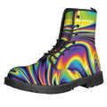Trippy Rave Print Lace-Up Boots