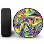 Trippy Rave Print Leather Spare Tire Cover