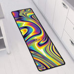 Trippy Rave Print Long Kitchen Mat