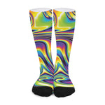Trippy Rave Print Long Socks