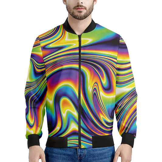 Trippy Rave Print Men's Bomber Jacket